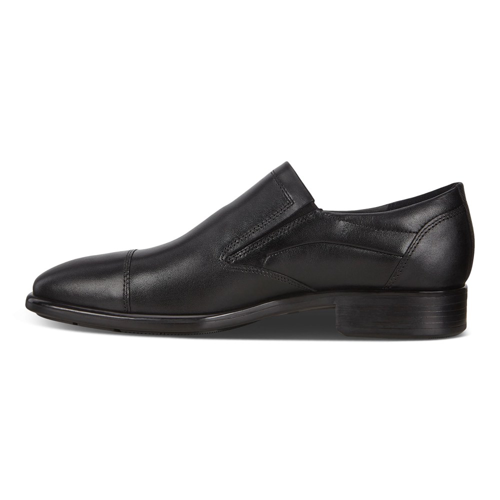 ECCO Mens Slip On Black - Citytray Shoes - MGL-641089